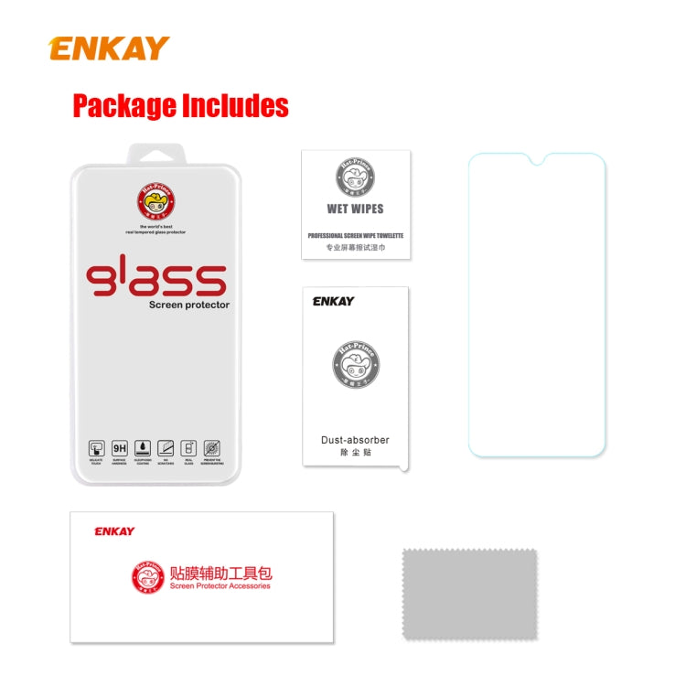 5 PCS ENKAY Hat-Prince Full Glue 0.26mm 9H 2.5D Tempered Glass Full Coverage Film