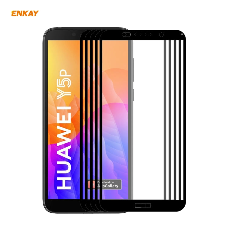 5 PCS ENKAY Hat-Prince Full Glue 0.26mm 9H 2.5D Tempered Glass Full Coverage Film