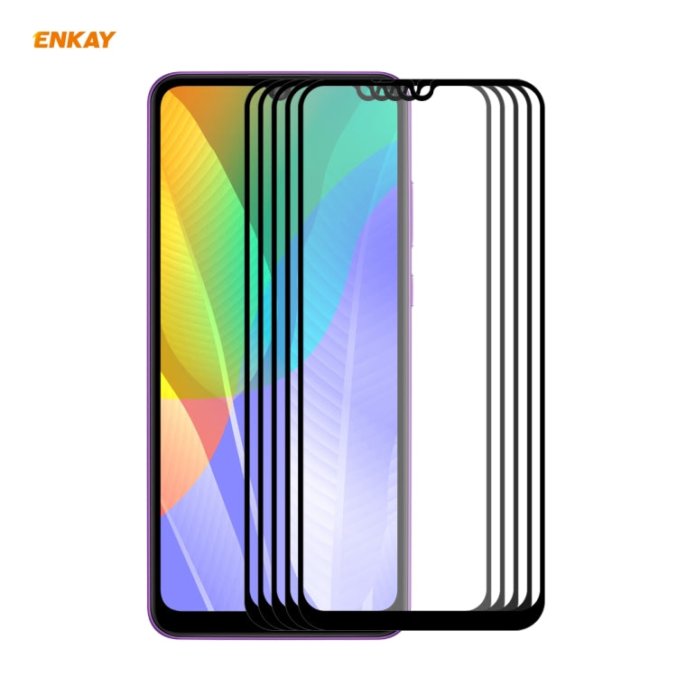 5 PCS ENKAY Hat-Prince Full Glue 0.26mm 9H 2.5D Tempered Glass Full Coverage Film