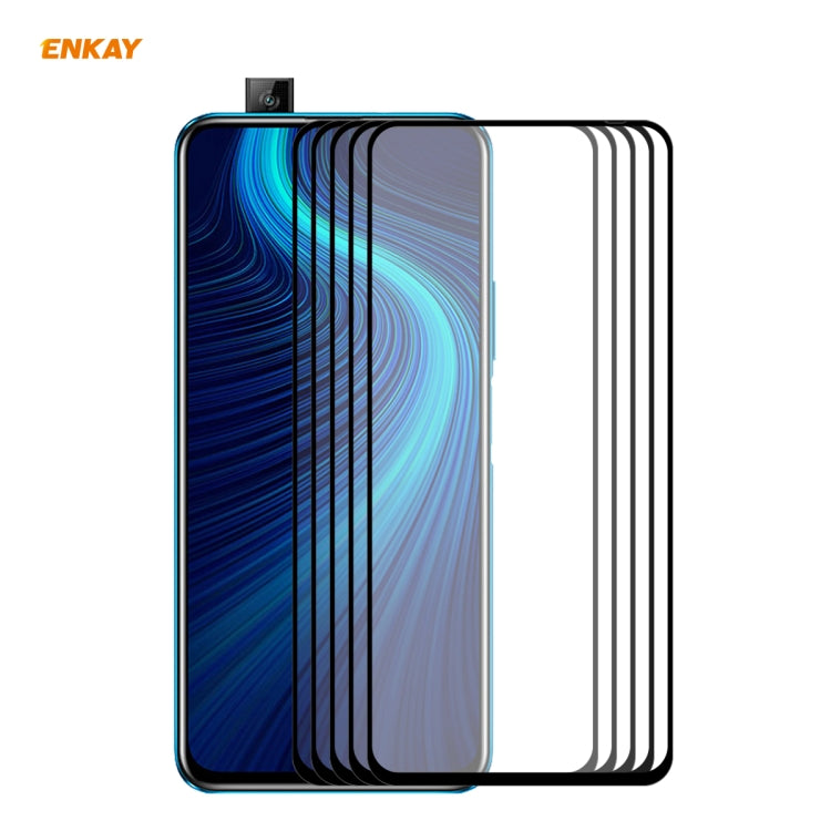 5 PCS ENKAY Hat-Prince Full Glue 0.26mm 9H 2.5D Tempered Glass Full Coverage Film