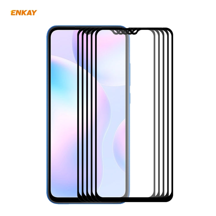 5 PCS ENKAY Hat-Prince Full Glue 0.26mm 9H 2.5D Tempered Glass Full Coverage Film