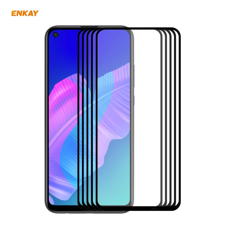 5 PCS ENKAY Hat-Prince Full Glue 0.26mm 9H 2.5D Tempered Glass Full Coverage Film