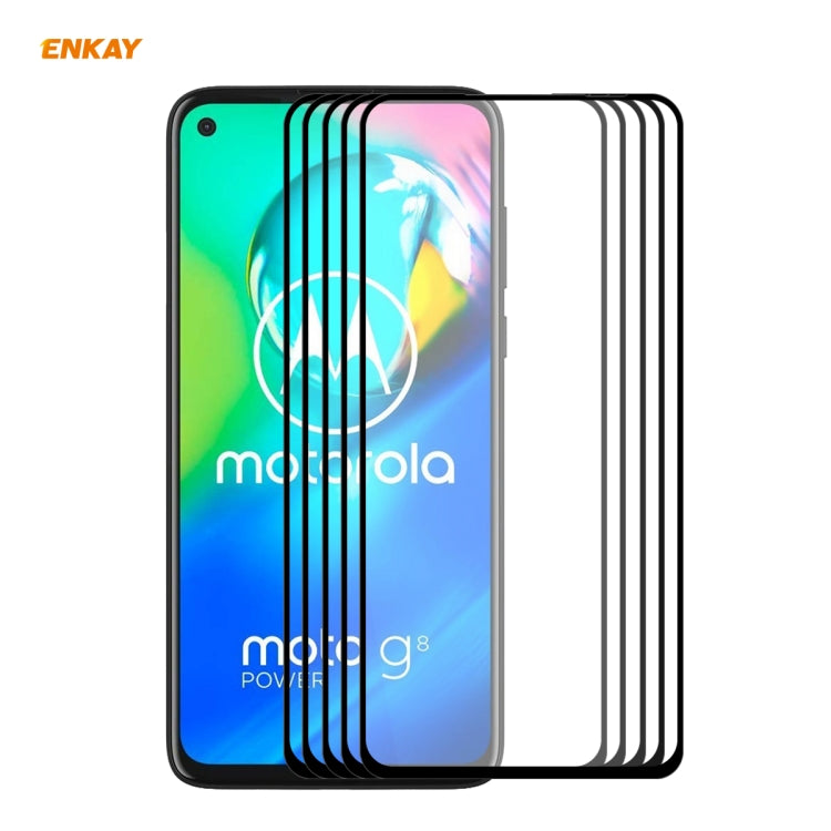 5 PCS ENKAY Hat-Prince Full Glue 0.26mm 9H 2.5D Tempered Glass Full Coverage Film