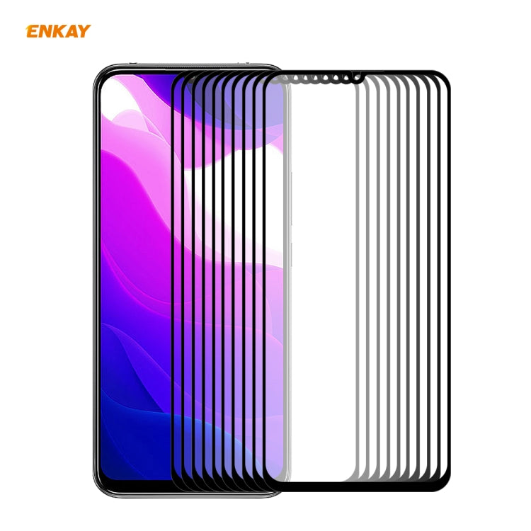 10 PCS ENKAY Hat-Prince Full Glue 0.26mm 9H 2.5D Tempered Glass Full Coverage Film