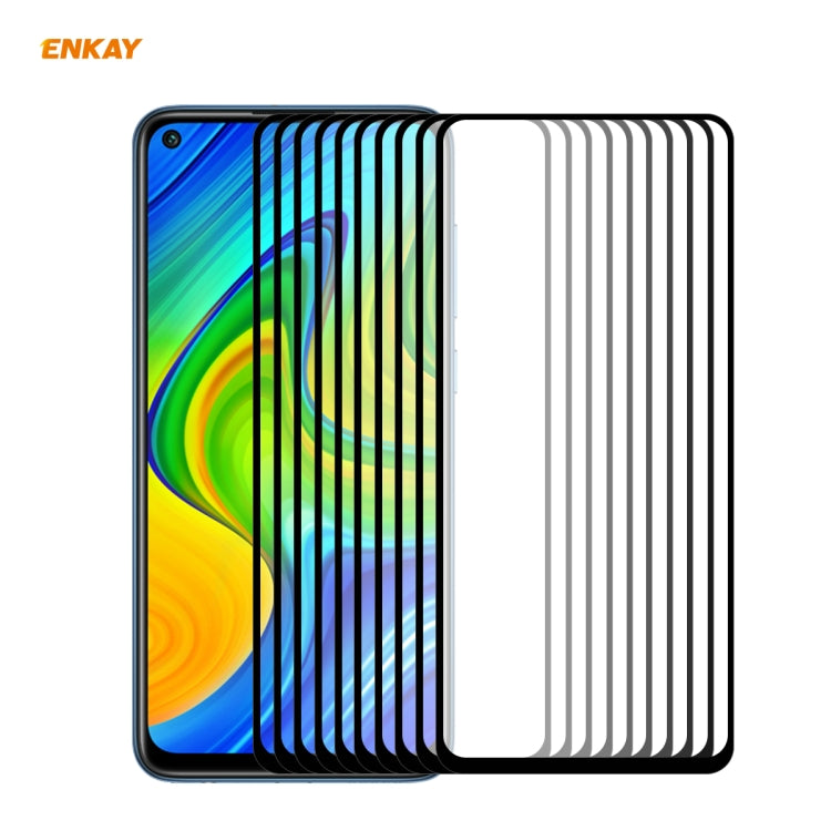 10 PCS ENKAY Hat-Prince Full Glue 0.26mm 9H 2.5D Tempered Glass Full Coverage Film