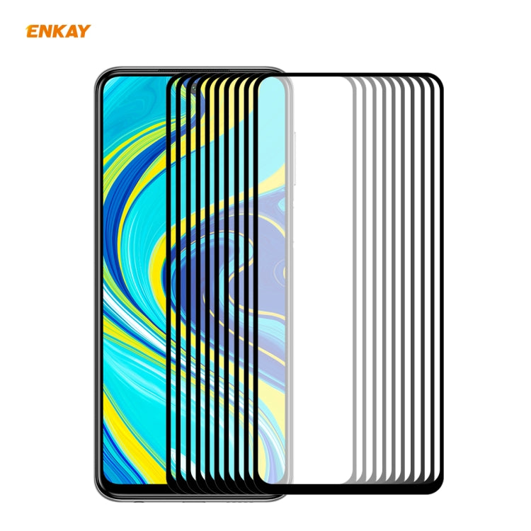 10 PCS ENKAY Hat-Prince Full Glue 0.26mm 9H 2.5D Tempered Glass Full Coverage Film