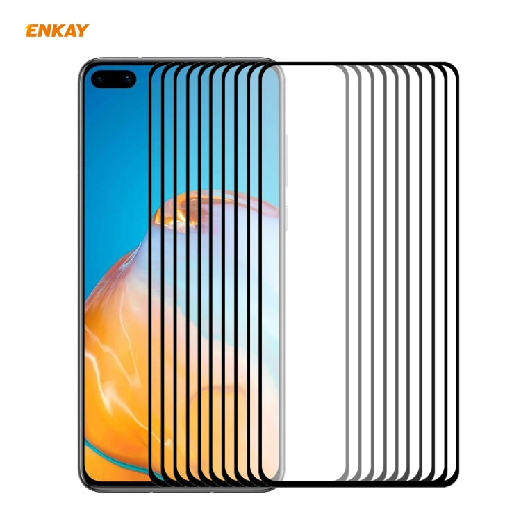 10 PCS ENKAY Hat-Prince Full Glue 0.26mm 9H 2.5D Tempered Glass Full Coverage Film
