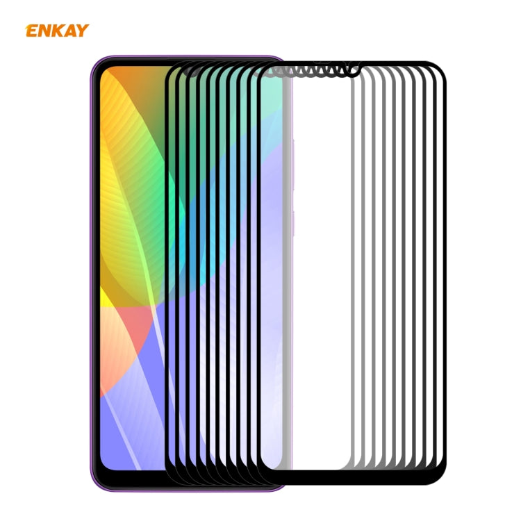 10 PCS ENKAY Hat-Prince Full Glue 0.26mm 9H 2.5D Tempered Glass Full Coverage Film