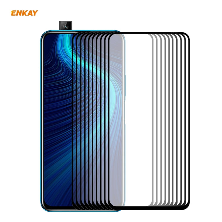 10 PCS ENKAY Hat-Prince Full Glue 0.26mm 9H 2.5D Tempered Glass Full Coverage Film