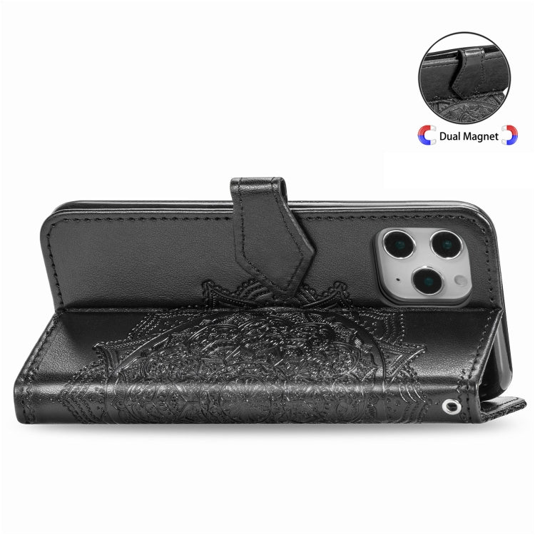 Mandala Flower Embossed Horizontal Flip Leather Case with Bracket / Card Slot / Wallet / Lanyard