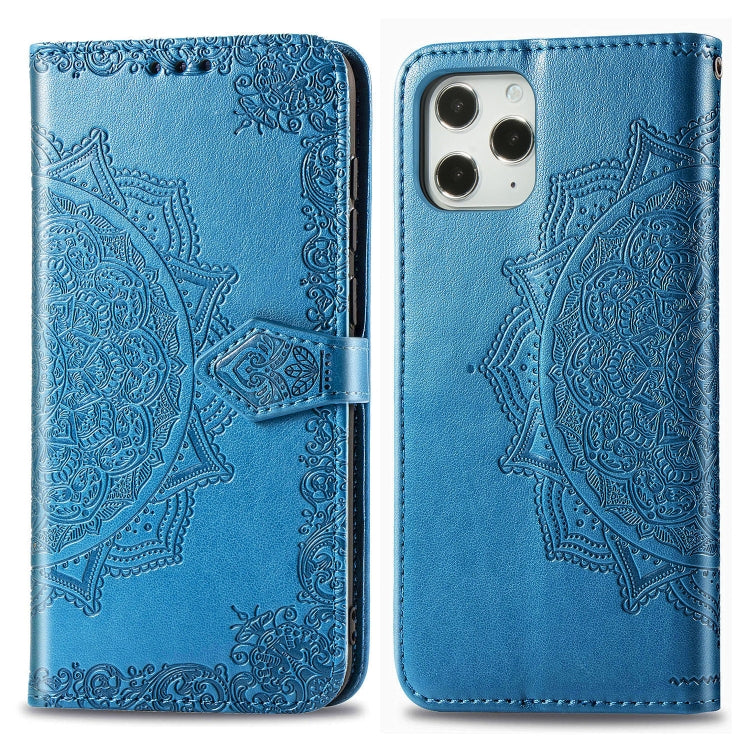 Mandala Flower Embossed Horizontal Flip Leather Case with Bracket / Card Slot / Wallet / Lanyard