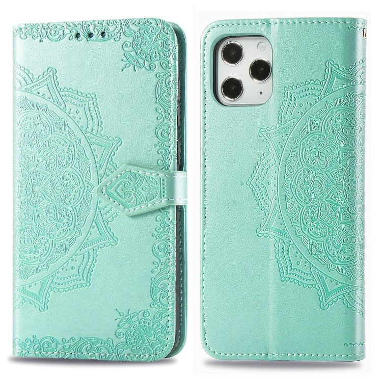 Mandala Flower Embossed Horizontal Flip Leather Case with Bracket / Card Slot / Wallet / Lanyard