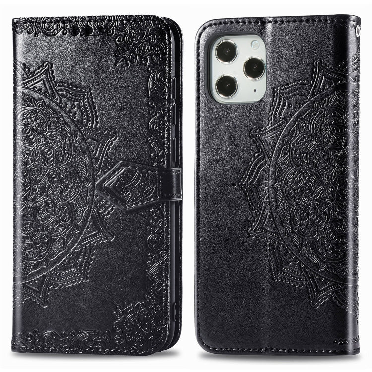 Mandala Flower Embossed Horizontal Flip Leather Case with Bracket / Card Slot / Wallet / Lanyard