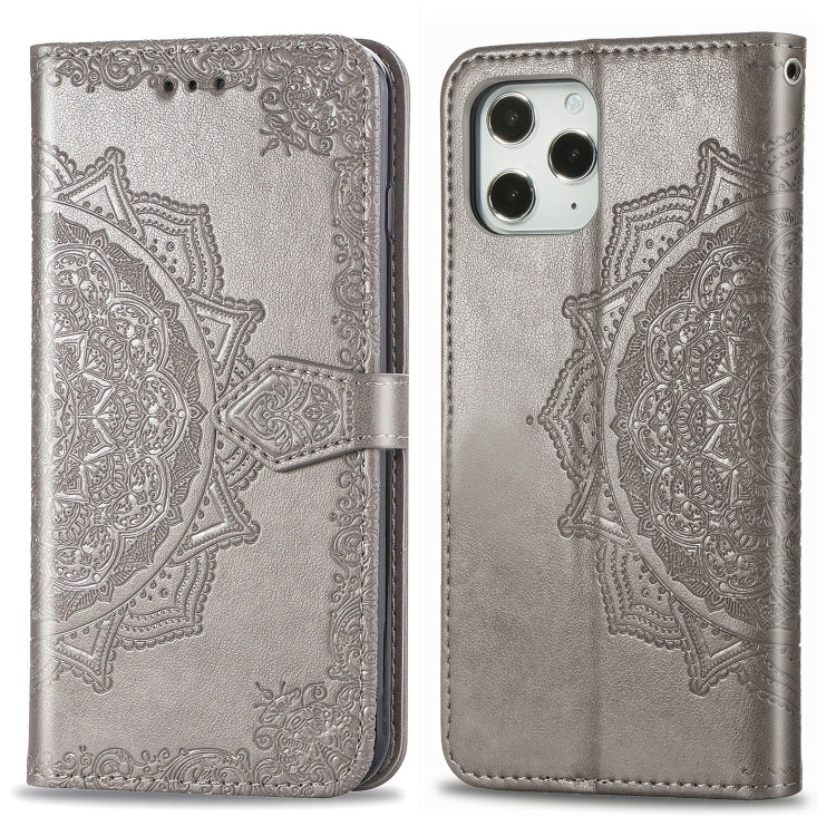 Mandala Flower Embossed Horizontal Flip Leather Case with Bracket / Card Slot / Wallet / Lanyard