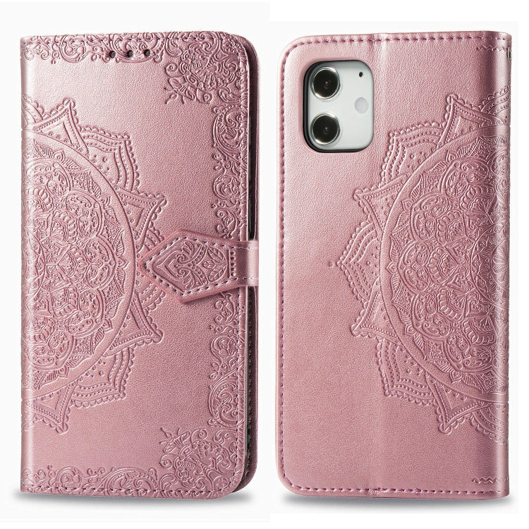 Mandala Flower Embossed Horizontal Flip Leather Case with Bracket / Card Slot / Wallet / Lanyard
