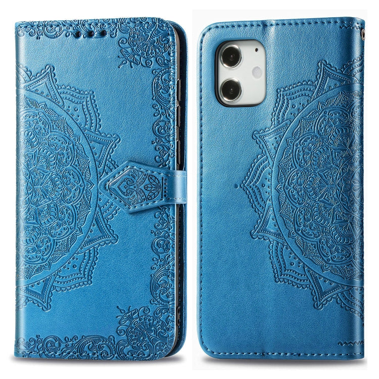 Mandala Flower Embossed Horizontal Flip Leather Case with Bracket / Card Slot / Wallet / Lanyard