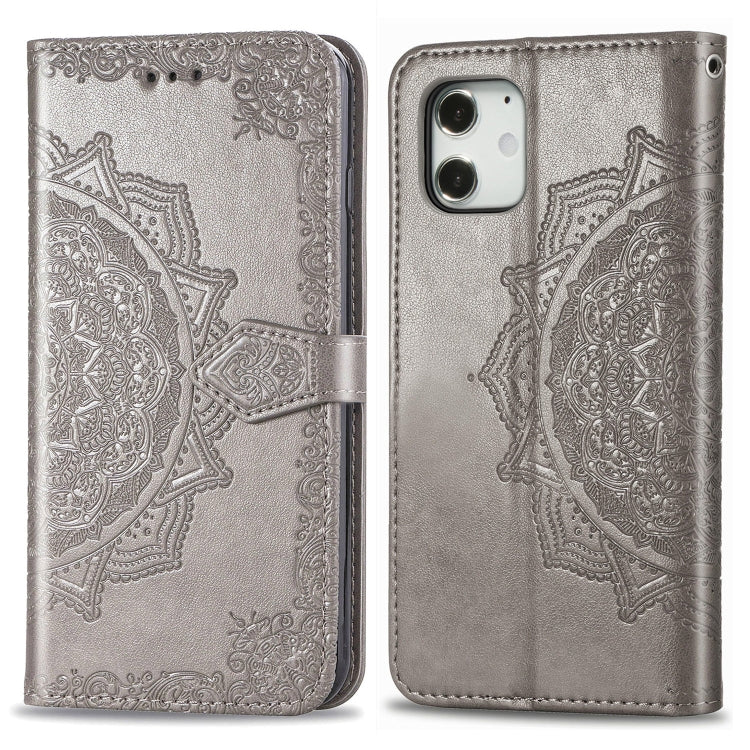 Mandala Flower Embossed Horizontal Flip Leather Case with Bracket / Card Slot / Wallet / Lanyard