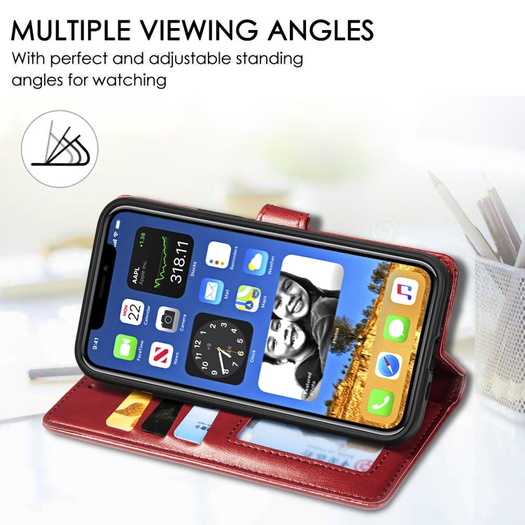 Retro Solid Color Leather Buckle Phone Case with Lanyard & Photo Frame & Card Slot & Wallet & Stand Function