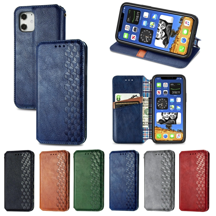 Cubic Grid Pressed Horizontal Flip Magnetic PU Leather Case with Holder & Card Slots & Wallet, For iPhone 12 Pro Max, For iPhone 12 mini