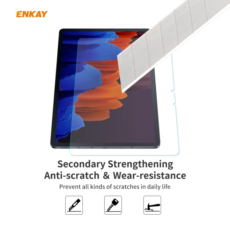 For Samsung Galaxy Tab S7 2 PCS ENKAY Hat-Prince 0.33mm 9H Surface Hardness 2.5D Explosion-proof Tempered Glass Protector