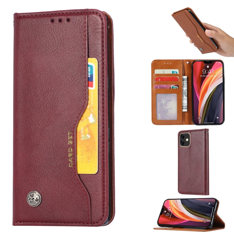 For iPhone 12 Max Knead Skin Texture Horizontal Flip Leather Case with Photo Frame & Holder & Card Slots & Wallet, For iPhone 12 / 12 Pro