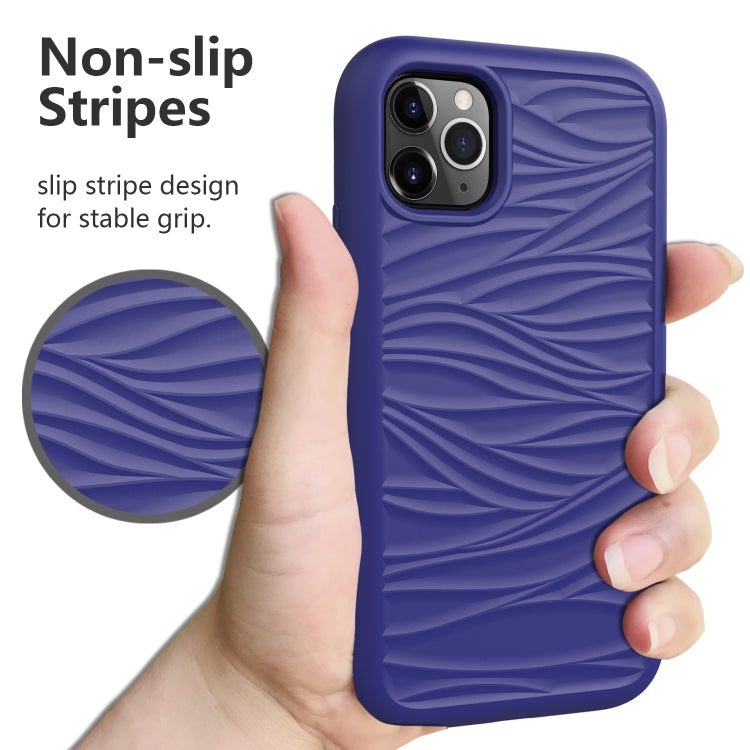 For iPhone 11 Wave Pattern 3 in 1 Silicone+PC Shockproof Protective Case