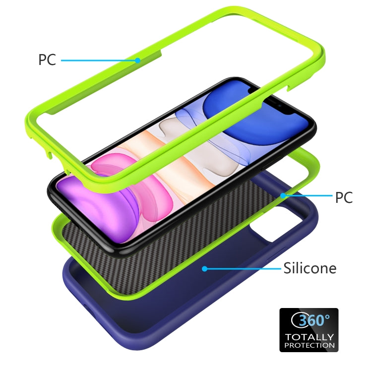 For iPhone 11 Pro Max Wave Pattern 3 in 1 Silicone+PC Shockproof Protective Case