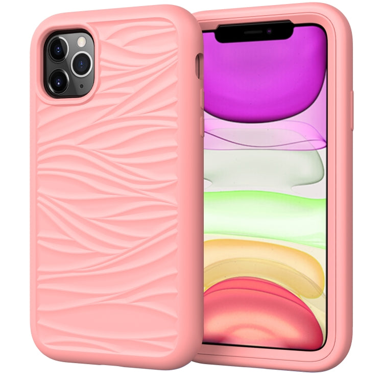 For iPhone 11 Pro Max Wave Pattern 3 in 1 Silicone+PC Shockproof Protective Case