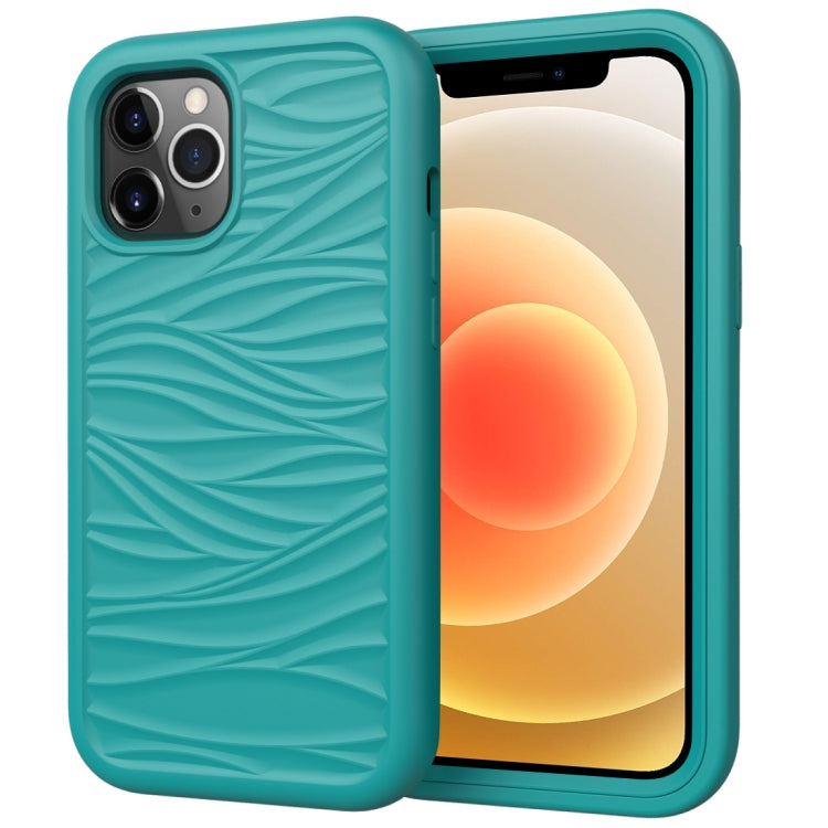 For iPhone 12 Wave Pattern 3 in 1 Silicone+PC Shockproof Protective Case, For iPhone 12 mini