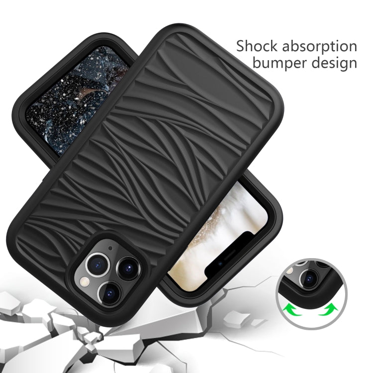 For iPhone 12 Pro / 12 Max Wave Pattern 3 in 1 Silicone+PC Shockproof Protective Case
