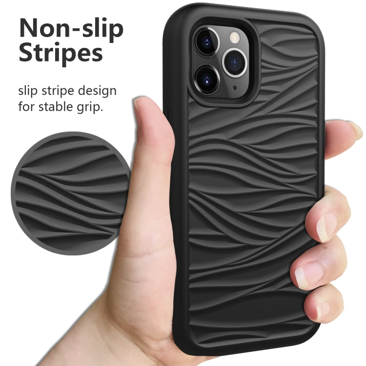 For iPhone 12 Pro / 12 Max Wave Pattern 3 in 1 Silicone+PC Shockproof Protective Case