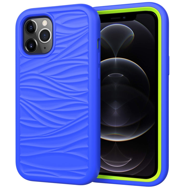 For iPhone 12 Pro / 12 Max Wave Pattern 3 in 1 Silicone+PC Shockproof Protective Case