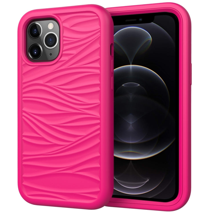 For iPhone 12 Pro / 12 Max Wave Pattern 3 in 1 Silicone+PC Shockproof Protective Case