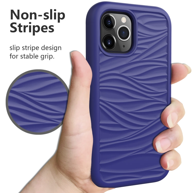 For iPhone 12 Pro Max Wave Pattern 3 in 1 Silicone+PC Shockproof Protective Case