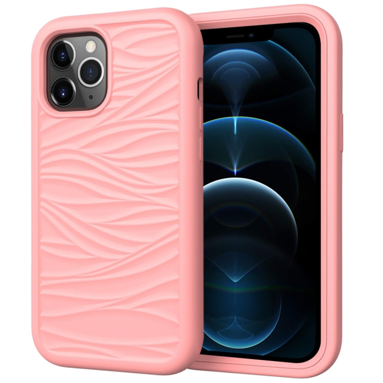 For iPhone 12 Pro Max Wave Pattern 3 in 1 Silicone+PC Shockproof Protective Case