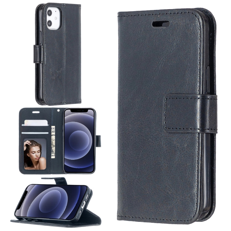 For iPhone 12 Crazy Horse Texture Horizontal Flip Leather Case with Holder & Card Slots & Wallet & Photo Frame, For iPhone 12 mini