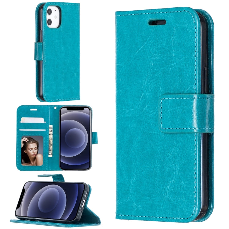 For iPhone 12 Crazy Horse Texture Horizontal Flip Leather Case with Holder & Card Slots & Wallet & Photo Frame, For iPhone 12 mini