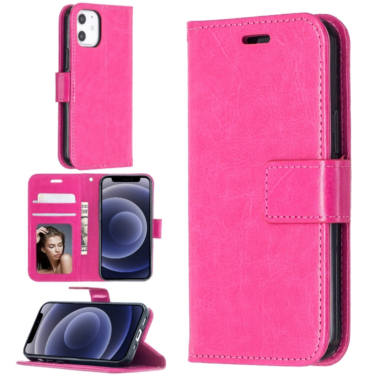 For iPhone 12 Crazy Horse Texture Horizontal Flip Leather Case with Holder & Card Slots & Wallet & Photo Frame, For iPhone 12 mini