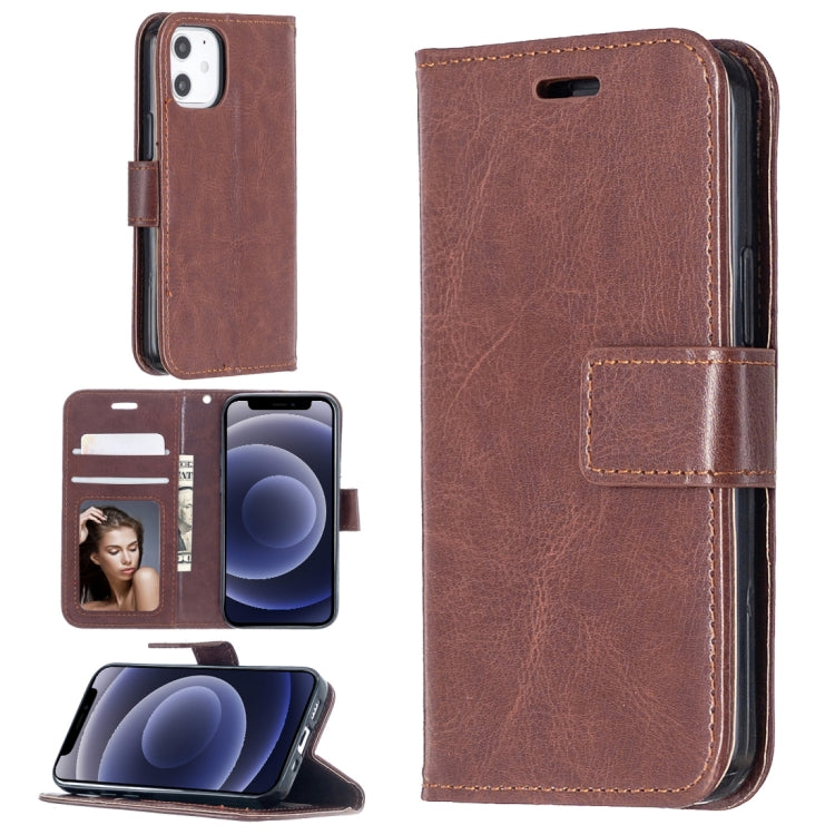 For iPhone 12 Crazy Horse Texture Horizontal Flip Leather Case with Holder & Card Slots & Wallet & Photo Frame, For iPhone 12 mini