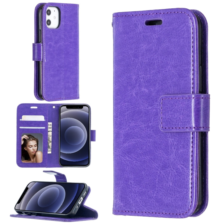 For iPhone 12 Crazy Horse Texture Horizontal Flip Leather Case with Holder & Card Slots & Wallet & Photo Frame, For iPhone 12 mini