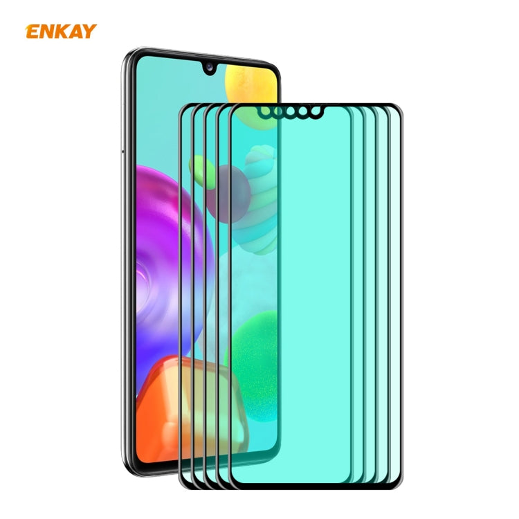 5 PCS ENKAY Hat-Prince 0.26mm 9H 6D Curved Full Screen Eye Protection Green Film Tempered Glass Protector