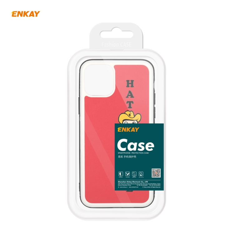 Coque rigide et fine antichoc en cuir PU et PC pour iPhone 11 Hat-Prince ENKAY ENK-PC0462 Cartoon Series (0,26 mm, 9H, 2,5D), film protecteur en verre trempé à couverture complète, pour iPhone 11