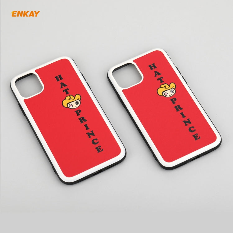 Coque rigide et fine antichoc en cuir PU et PC pour iPhone 11 Hat-Prince ENKAY ENK-PC0462 Cartoon Series (0,26 mm, 9H, 2,5D), film protecteur en verre trempé à couverture complète, pour iPhone 11