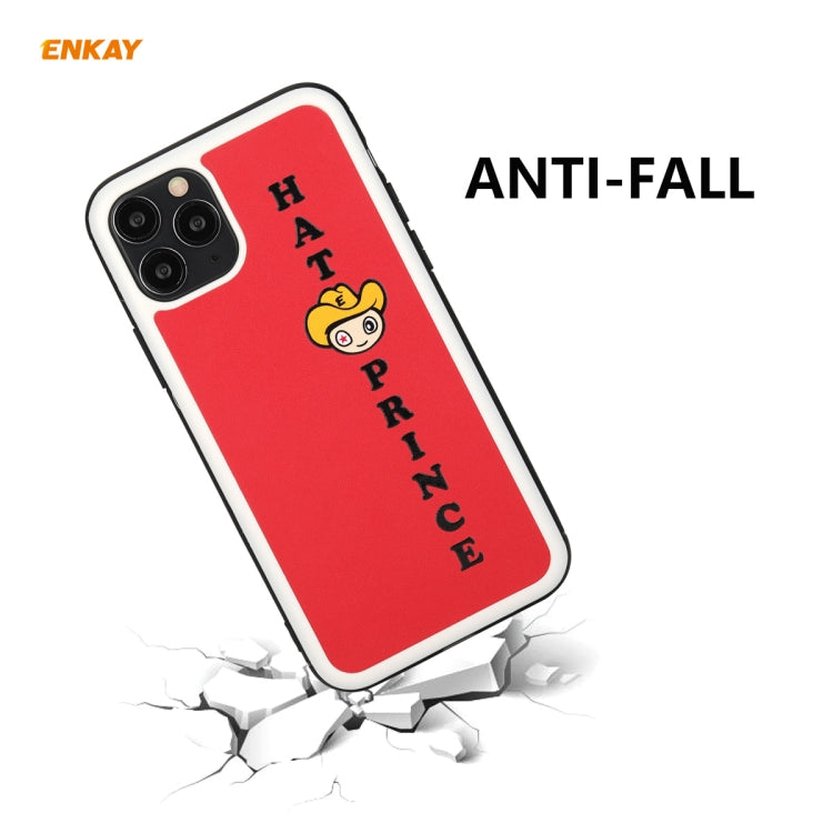 Coque rigide et fine antichoc en cuir PU et PC pour iPhone 11 Pro Max Hat-Prince ENKAY ENK-PC0482 Cartoon Series (0,26 mm, 9H, 2,5D), film protecteur en verre trempé à couverture complète, pour iPhone 11 Pro Max
