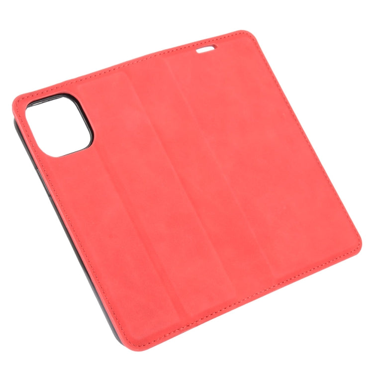 For iPhone 12 Retro-skin Business Magnetic Suction Leather Case with Holder & Card Slots & Wallet, For iPhone 12 mini