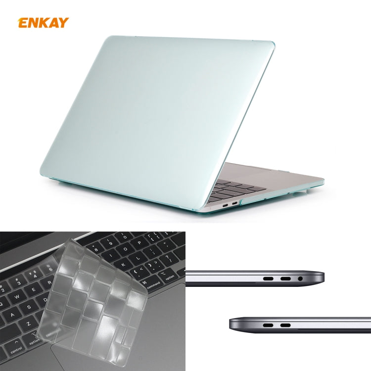 ENKAY Hat-Prince 3 en 1 pour MacBook Pro 13 pouces A2289 / A2251 (2020) Coque de protection rigide en cristal + Protection clavier ultra-fine en TPU (version européenne) + Bouchons anti-poussière, pour MacBook Pro 13 pouces A2289 / A2251 (2020)