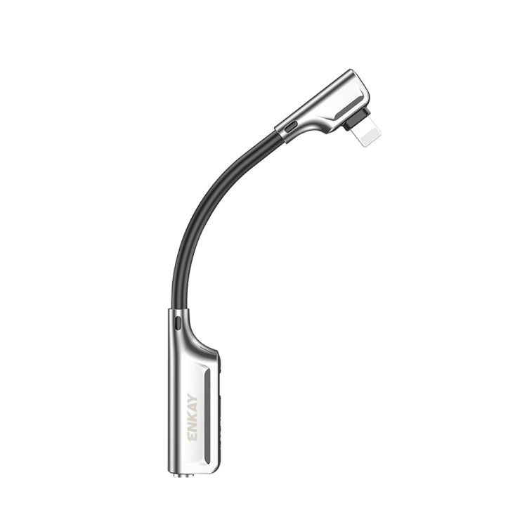 ENKAY ENK-AT103 8 Pin to 3.5mm Audio ＆ 8 Pin Charging Interfaces Converter Zinc Alloy Adapter, 3.5mm Audio ＆ 8 Pin Charging