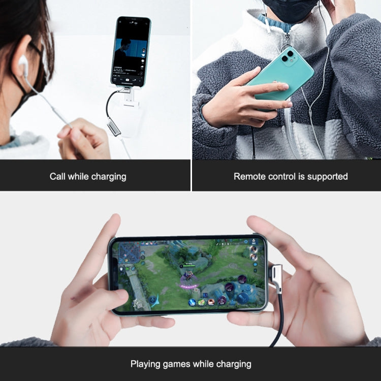 ENKAY ENK-AT102 8 Pin to 8 Pin Charging + 8 Pin Audio Interfaces Charging and Listening to Songs Zinc Alloy Adapter Converter, 8 Pin Charging + 8 Pin Audio