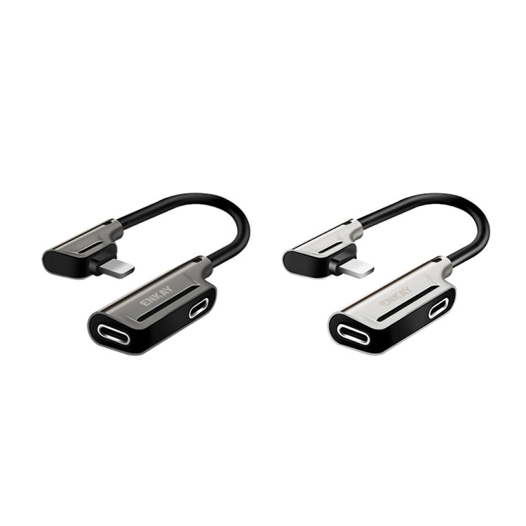 ENKAY ENK-AT102 8 Pin to 8 Pin Charging + 8 Pin Audio Interfaces Charging and Listening to Songs Zinc Alloy Adapter Converter, 8 Pin Charging + 8 Pin Audio