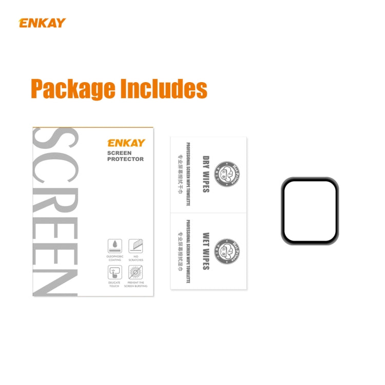 ENKAY Hat-Prince 0.2mm 9H Surface Hardness 3D Explosion-proof Aluminum Alloy Edge Full Screen Tempered Glass Screen Film, For Apple Watch 6/5/4/SE 40mm, For Apple Watch 6/5/4/SE 44mm